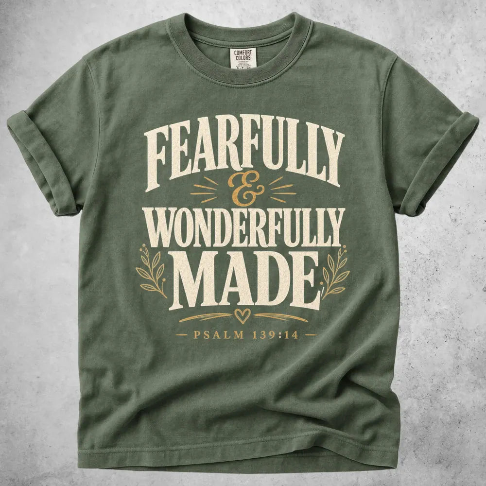 Printify T-Shirt Moss / S Fearfully and Wonderfully T-Shirt