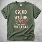 Printify T-Shirt Moss / S God Is Within Her T-Shirt
