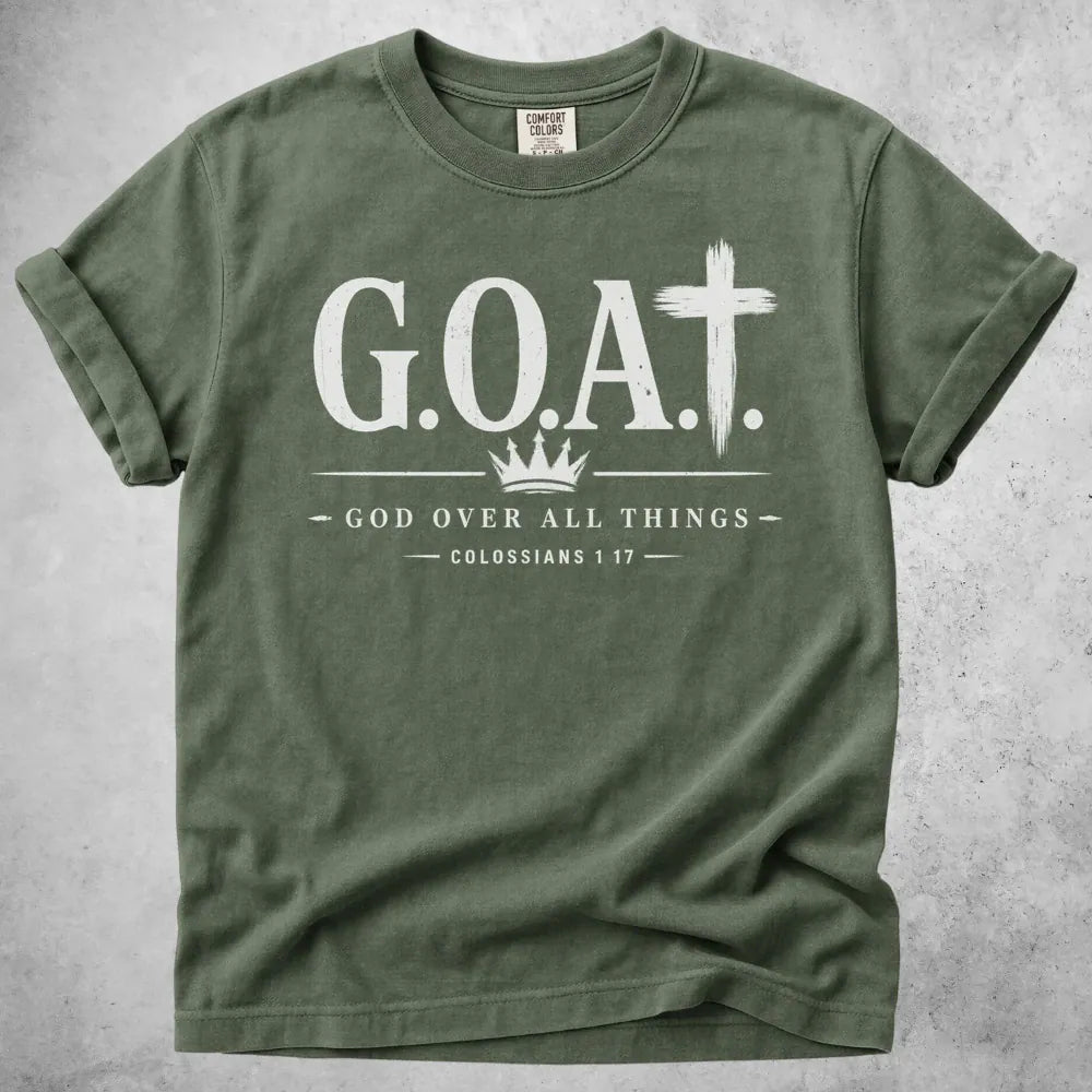 Printify T-Shirt Moss / S God Over All T-Shirt