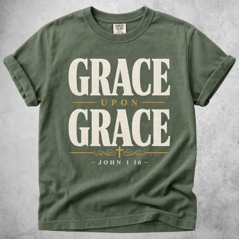 Printify T-Shirt Moss / S Grace Upon Grace T-Shirt