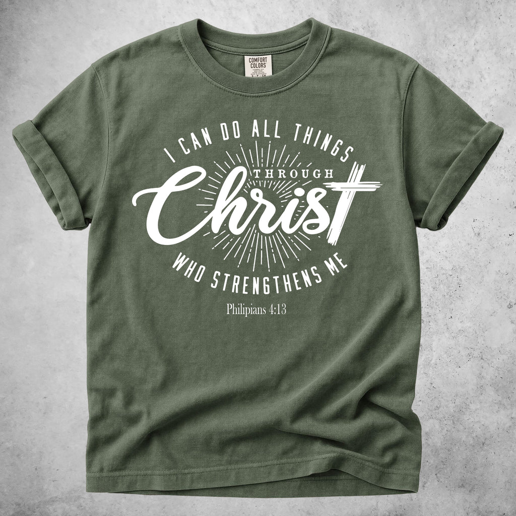 Printify T-Shirt Moss / S I Can Do All Things Through Christ