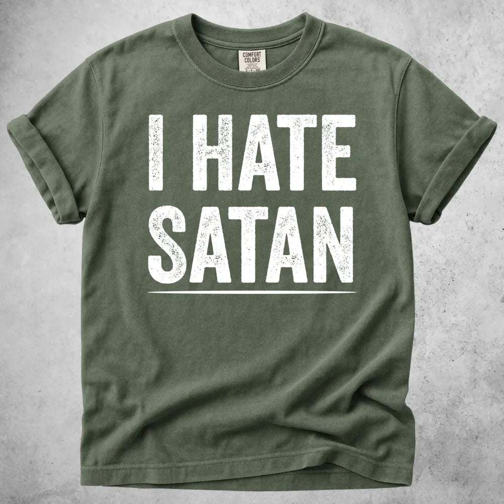 Printify T-Shirt Moss / S I Hate Satan T-Shirt