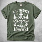 Printify T-Shirt Moss / S Jesus and Dogs T-Shirt