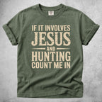 Printify T-Shirt Moss / S Jesus and Hunting T-Shirt
