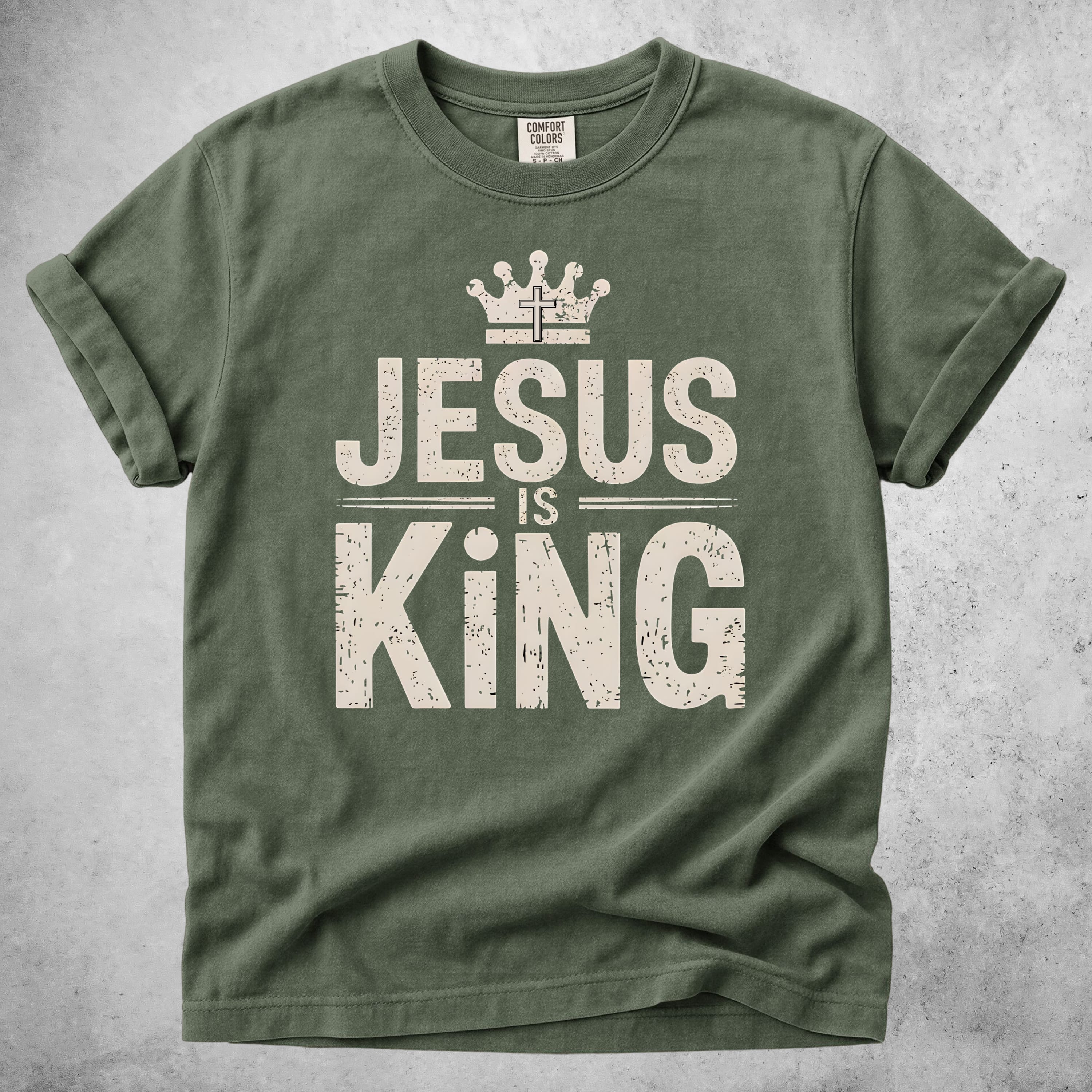 Printify T-Shirt Moss / S Jesus Is King