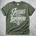 Printify T-Shirt Moss / S Jesus Is My Superhero T-Shirt