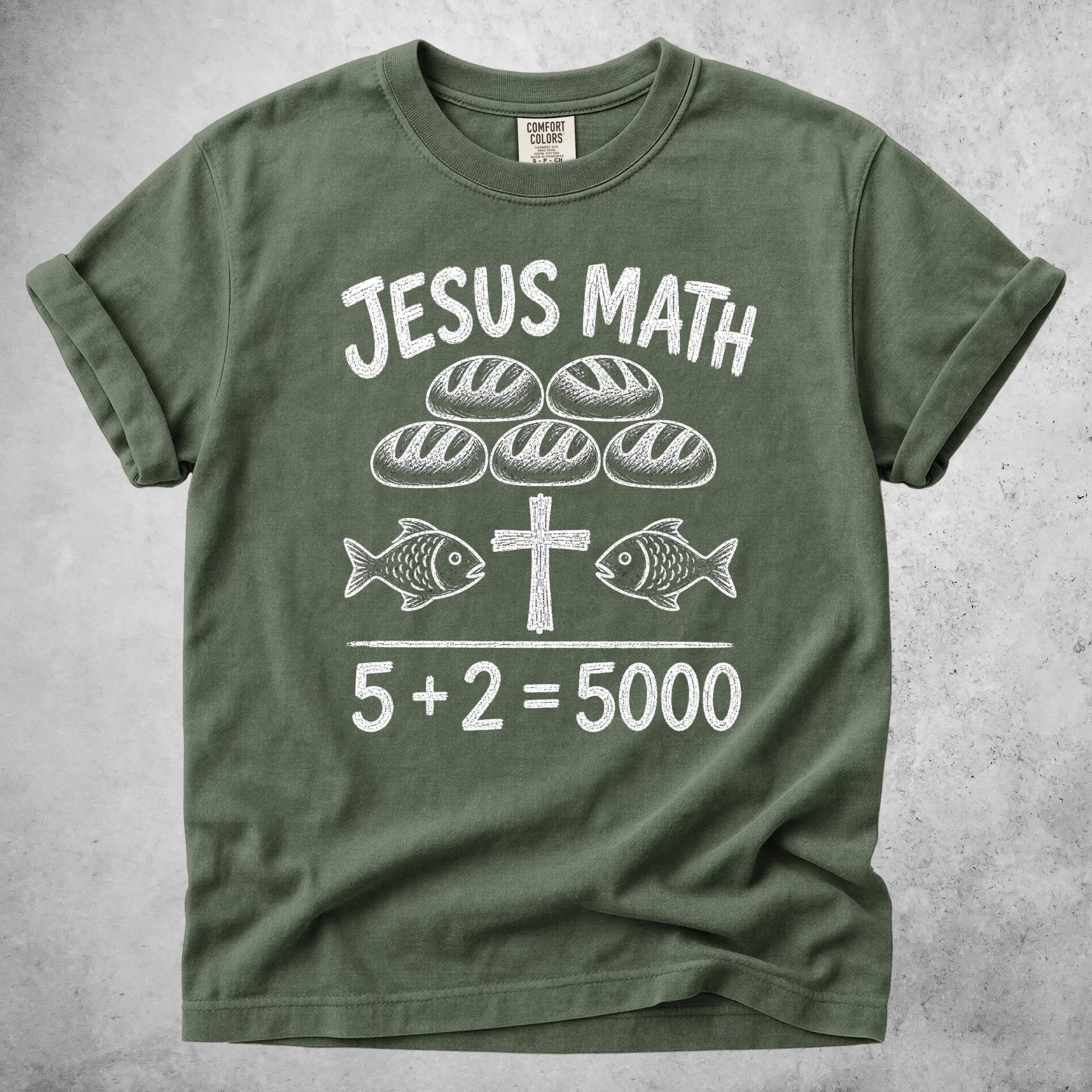 Printify T-Shirt Moss / S JESUS MATH - T-Shirt