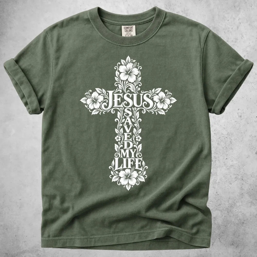 Printify T-Shirt Moss / S Jesus Saved My Life T-Shirt