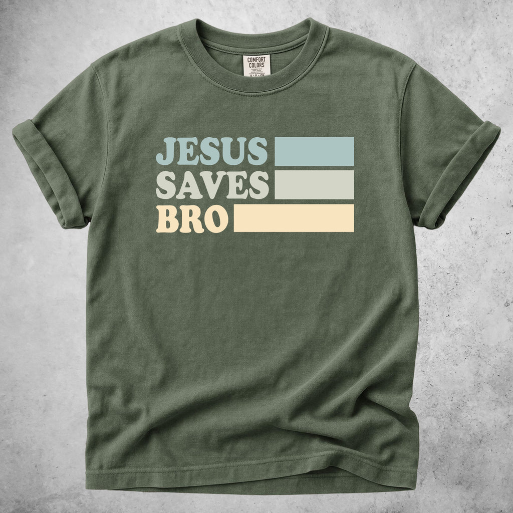 Printify T-Shirt Moss / S Jesus Saves Bro T-Shirt