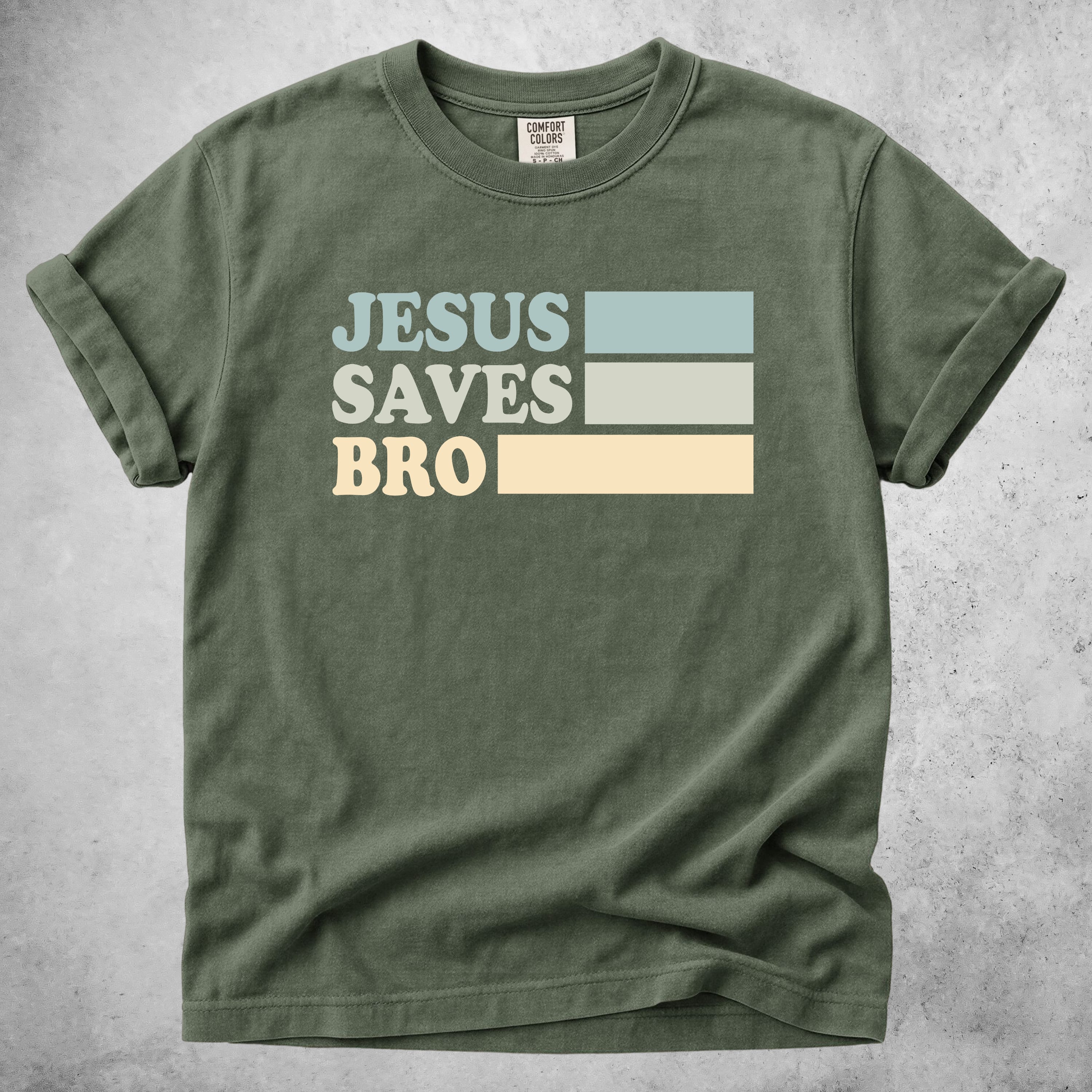Printify T-Shirt Moss / S Jesus Saves Bro T-Shirt