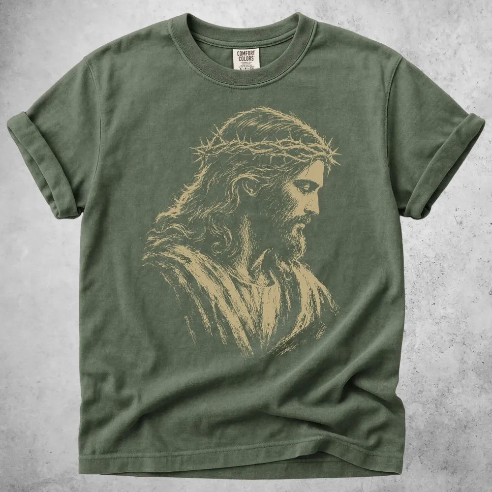 Printify T-Shirt Moss / S Jesus Sketch T-Shirt