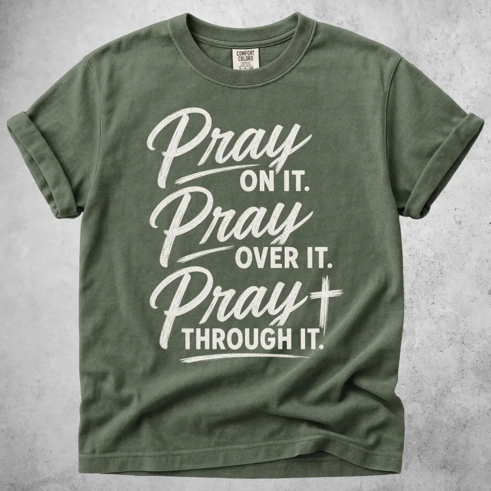 Printify T-Shirt Moss / S Pray On T-Shirt