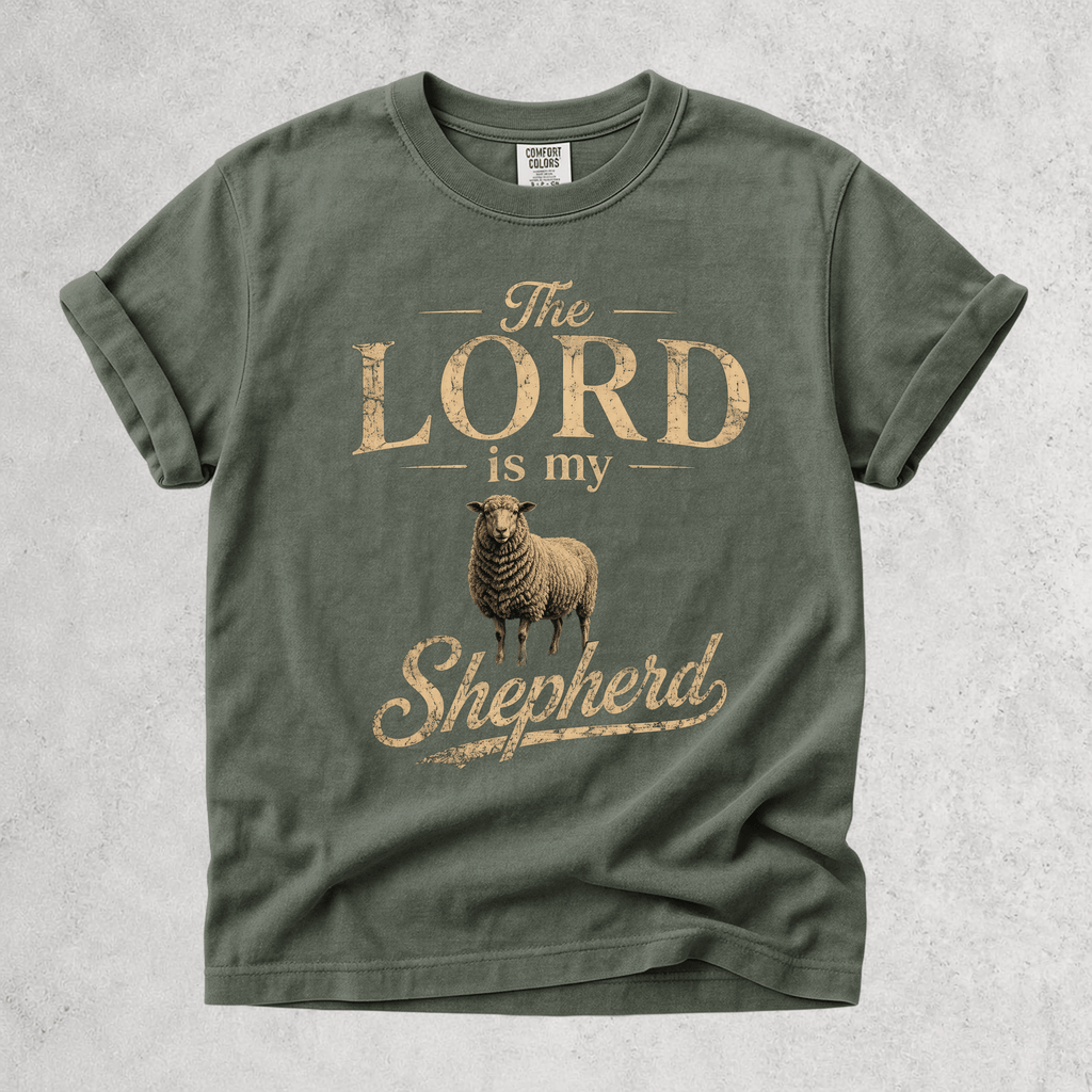 Printify T-Shirt Moss / S The Lord Is My Shepherd