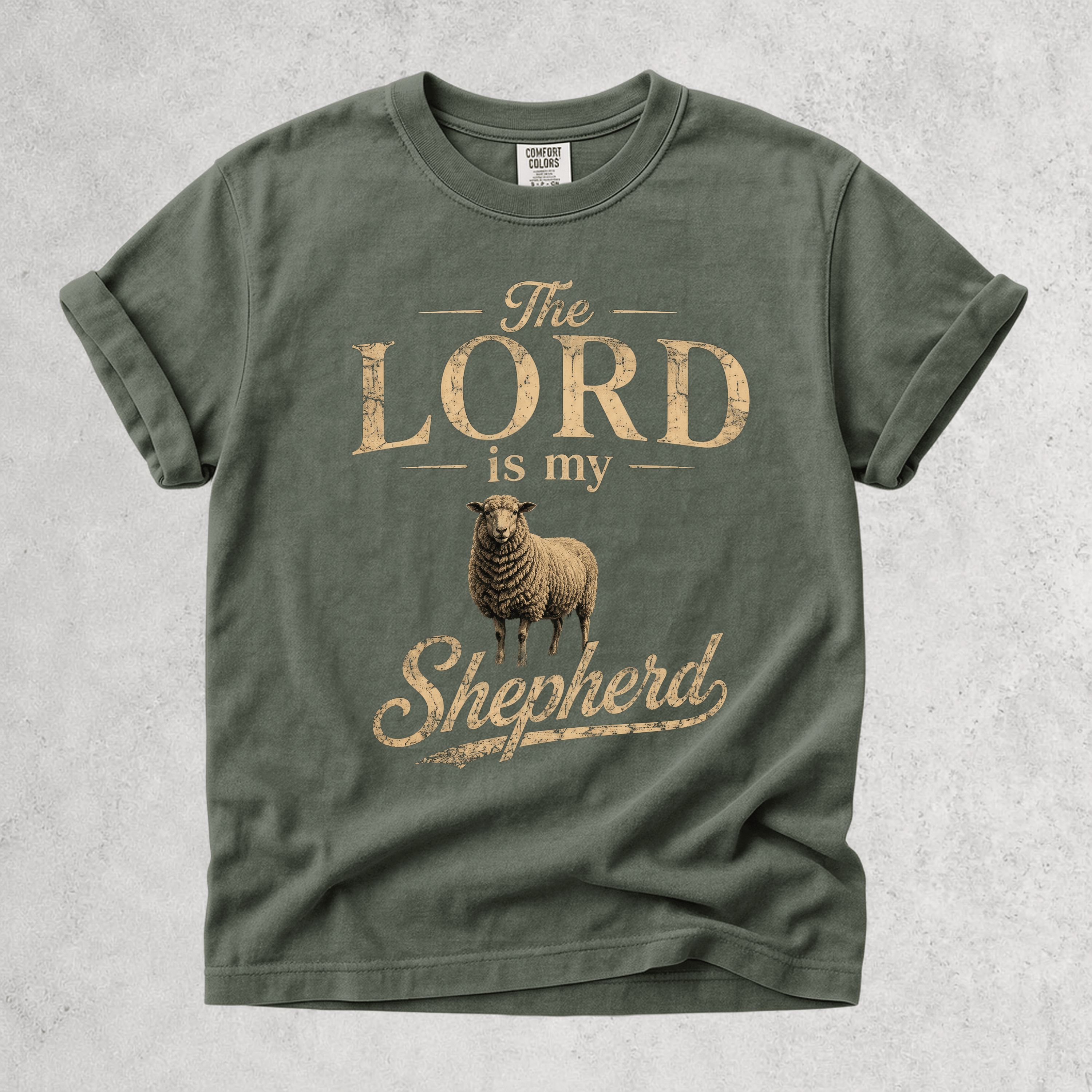 Printify T-Shirt Moss / S The Lord Is My Shepherd
