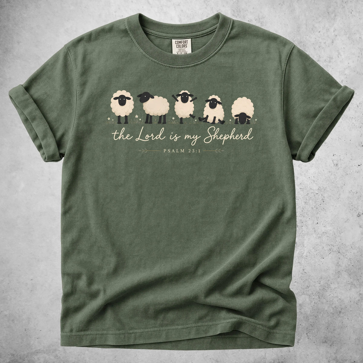 Printify T-Shirt Moss / S The Lord is My Shepherd T-Shirt