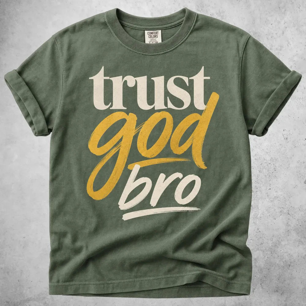 Printify T-Shirt Moss / S Trust God Bro T-Shirt