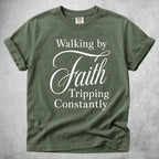 Printify T-Shirt Moss / S Walking by Faith