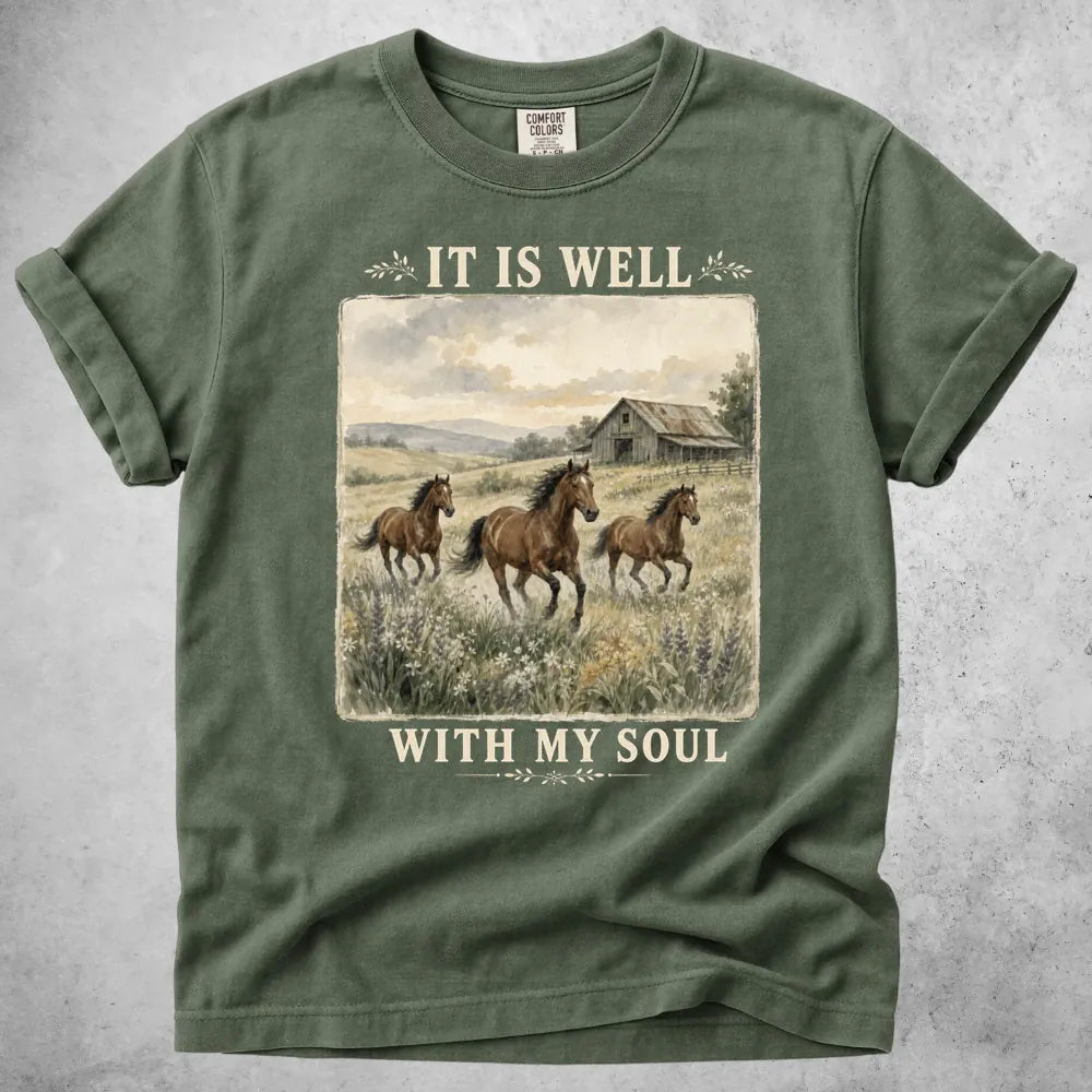 Printify T-Shirt Moss / S Well With Soul T-Shirt