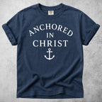 Printify T-Shirt Navy / M Anchored in Christ