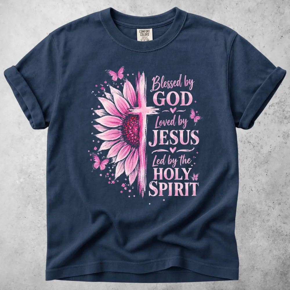 Printify T-Shirt Navy / M Blessed by God - T-Shirt