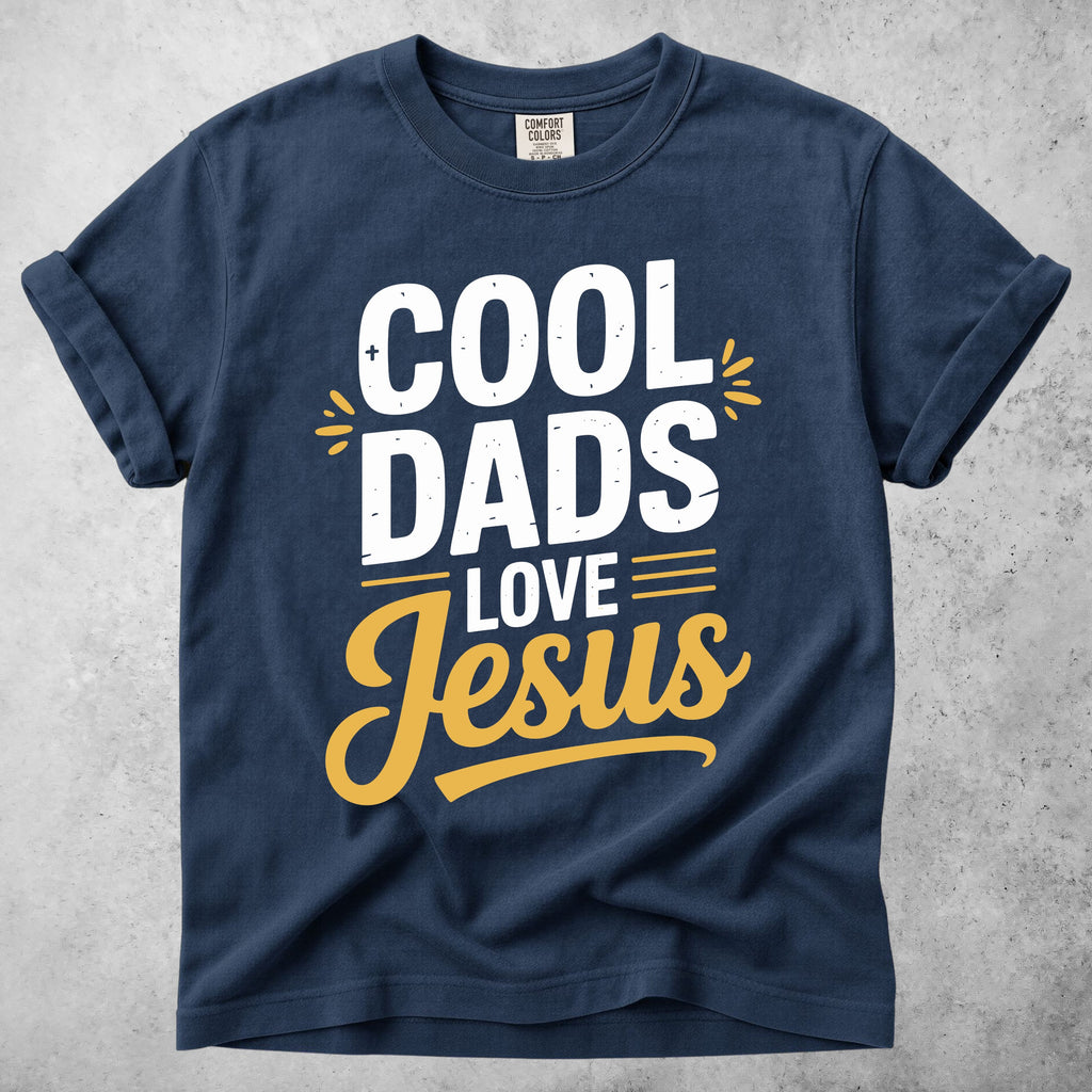 Printify T-Shirt Navy / M Cool Dads Love Jesus