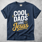 Printify T-Shirt Navy / M Cool Dads Love Jesus