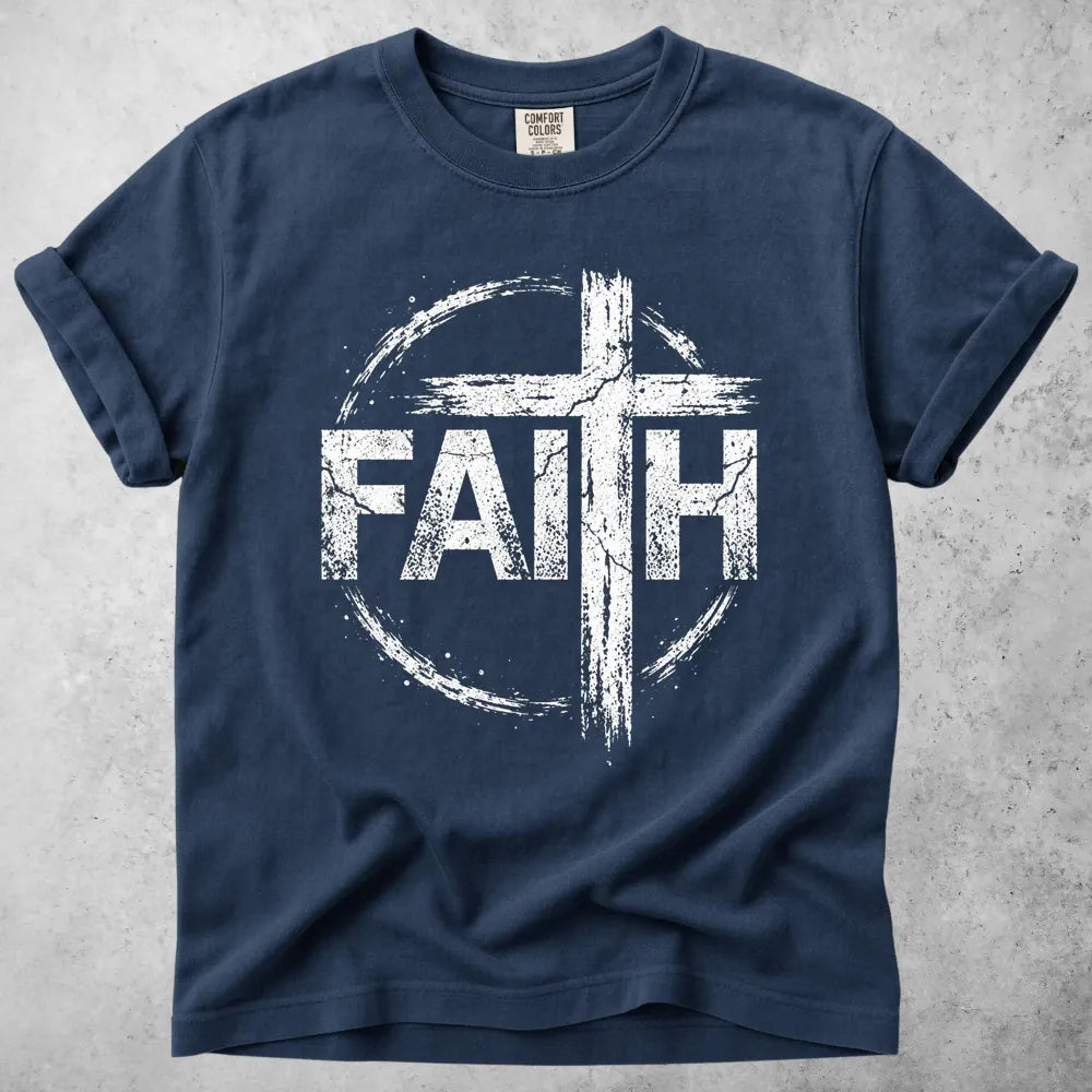 Printify T-Shirt Navy / M Faith Christian T-Shirt