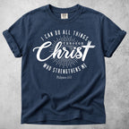 Printify T-Shirt Navy / M I Can Do All Things Through Christ