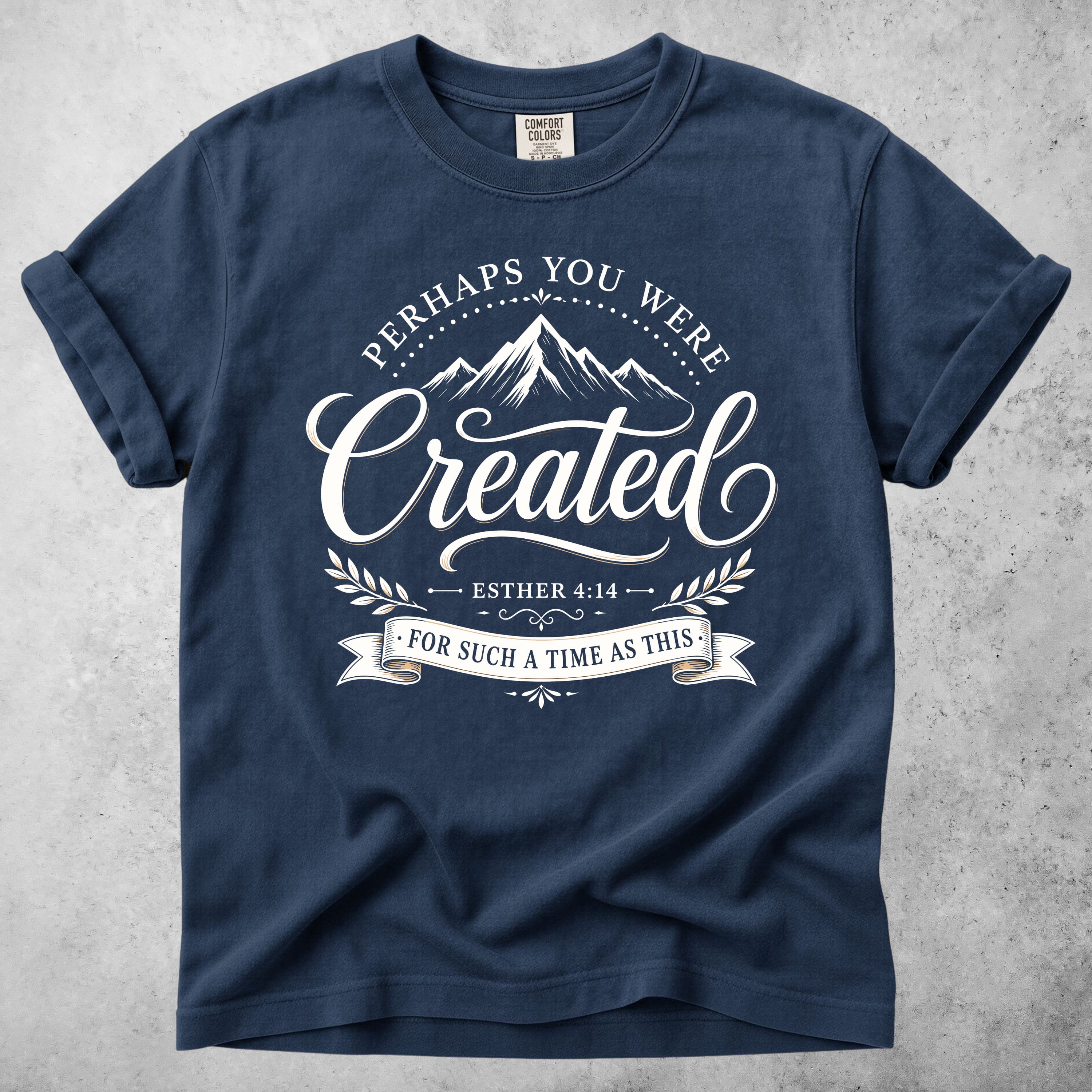 Printify T-Shirt Navy / M Perhaps You Were Created