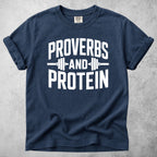 Printify T-Shirt Navy / M Proverbs and Protein T-Shirt