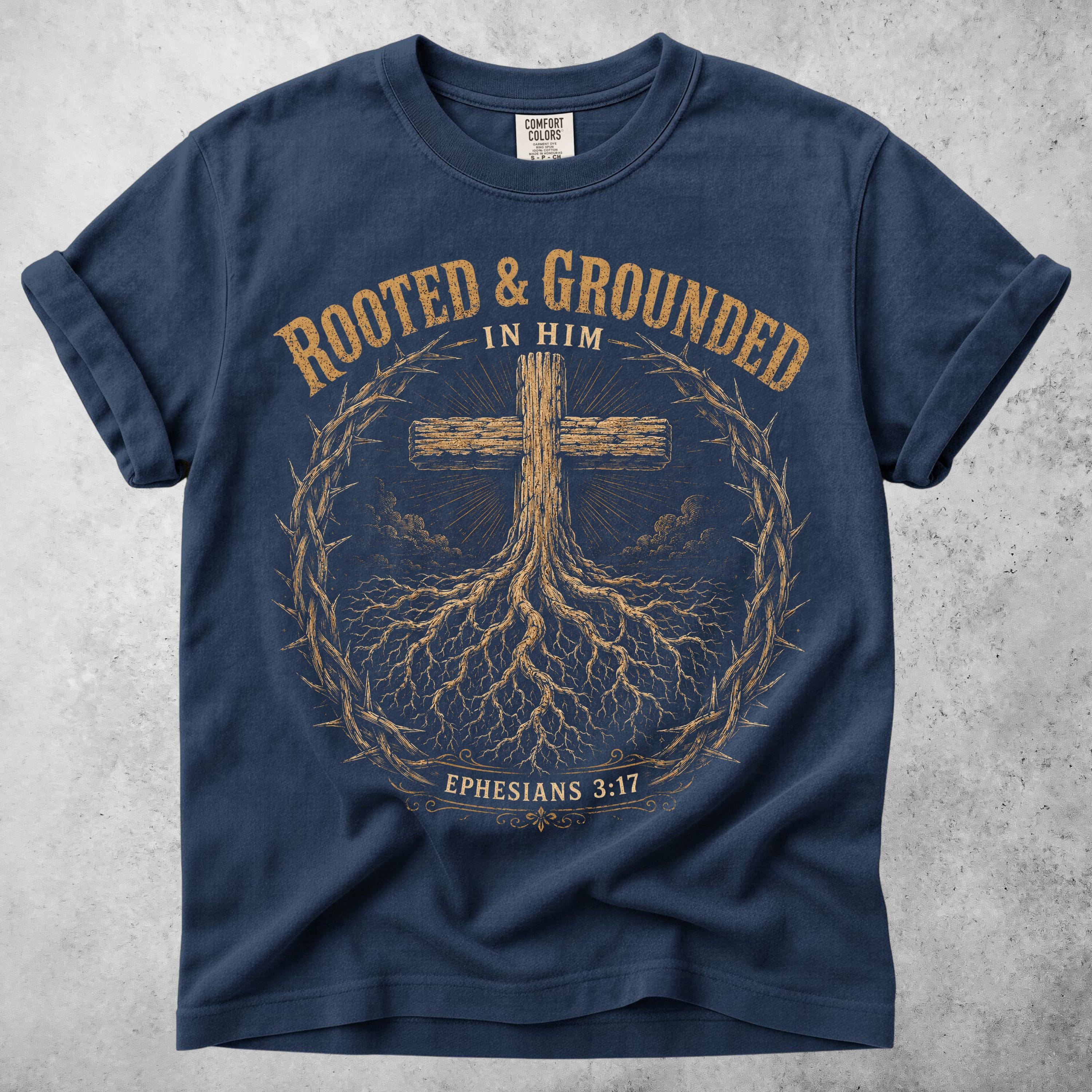Printify T-Shirt Navy / M Rooted & Grounded