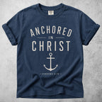 Printify T-Shirt Navy / S ANCHORED IN CHRIST - T-Shirt