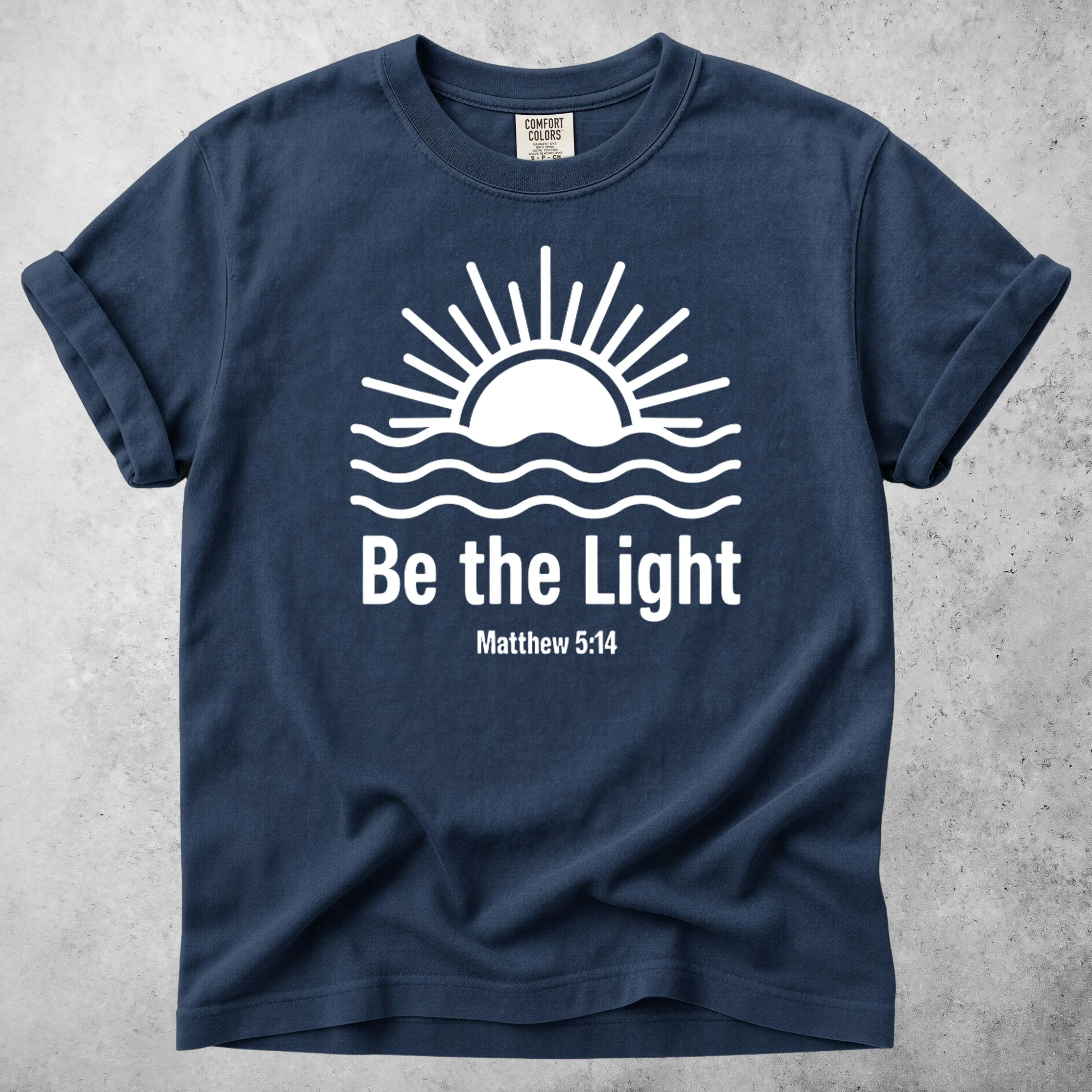 Printify T-Shirt Navy / S Be the Light