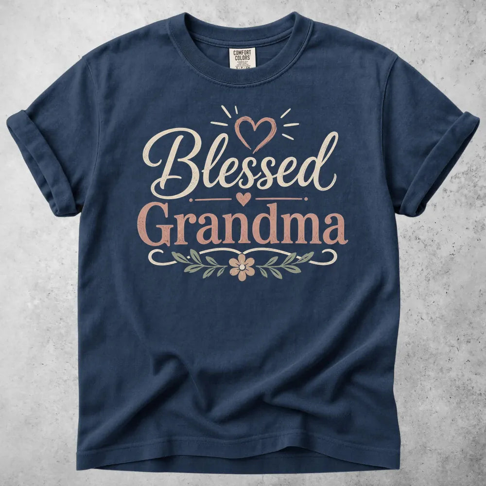 Printify T-Shirt Navy / S Blessed Grandma T-Shirt