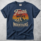 Printify T-Shirt Navy / S Faith Can Move Mountains T-Shirt