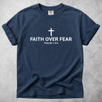 Printify T-Shirt Navy / S FAITH OVER FEAR