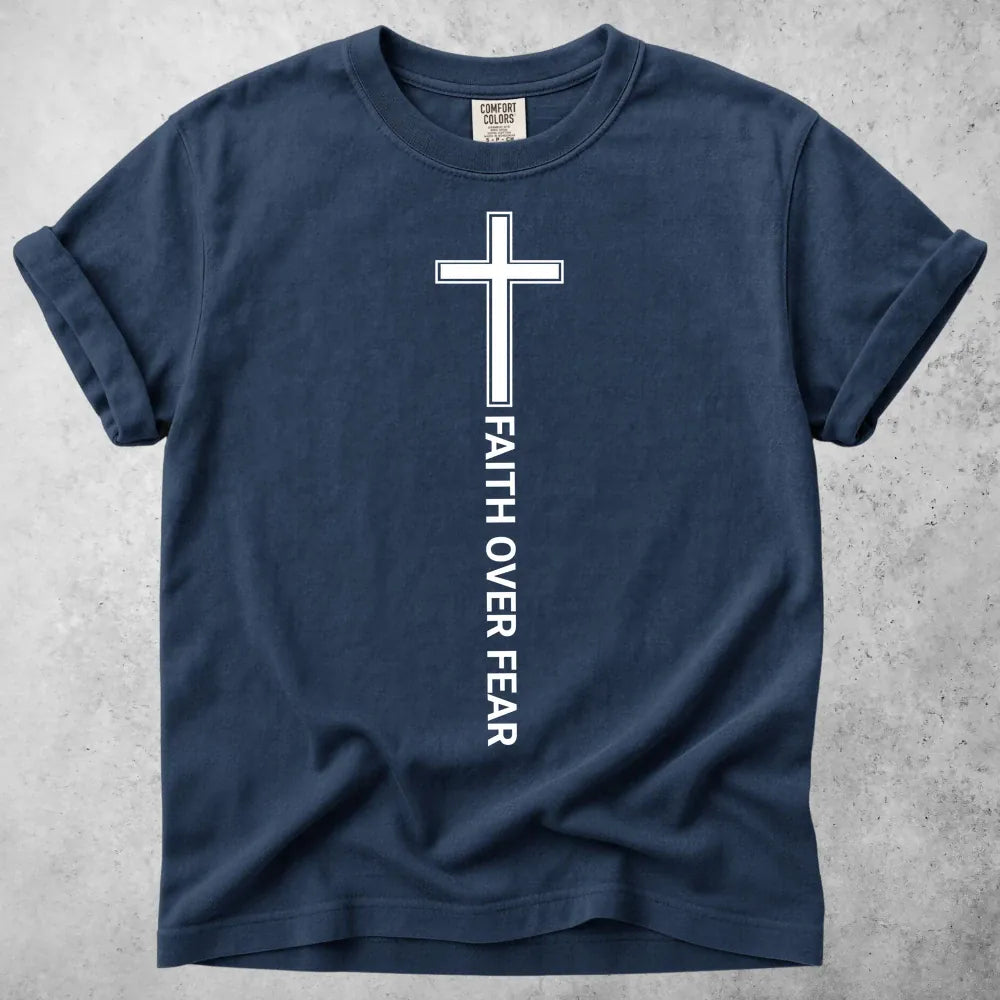 Printify T-Shirt Navy / S Faith Over Fear T-Shirt