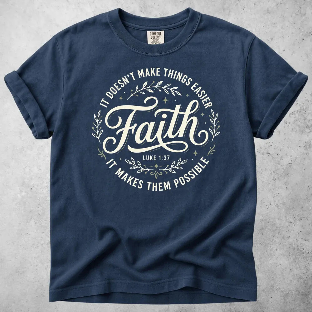 Printify T-Shirt Navy / S Faith T-Shirt
