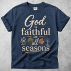 Printify T-Shirt Navy / S God Is Faithful T-Shirt