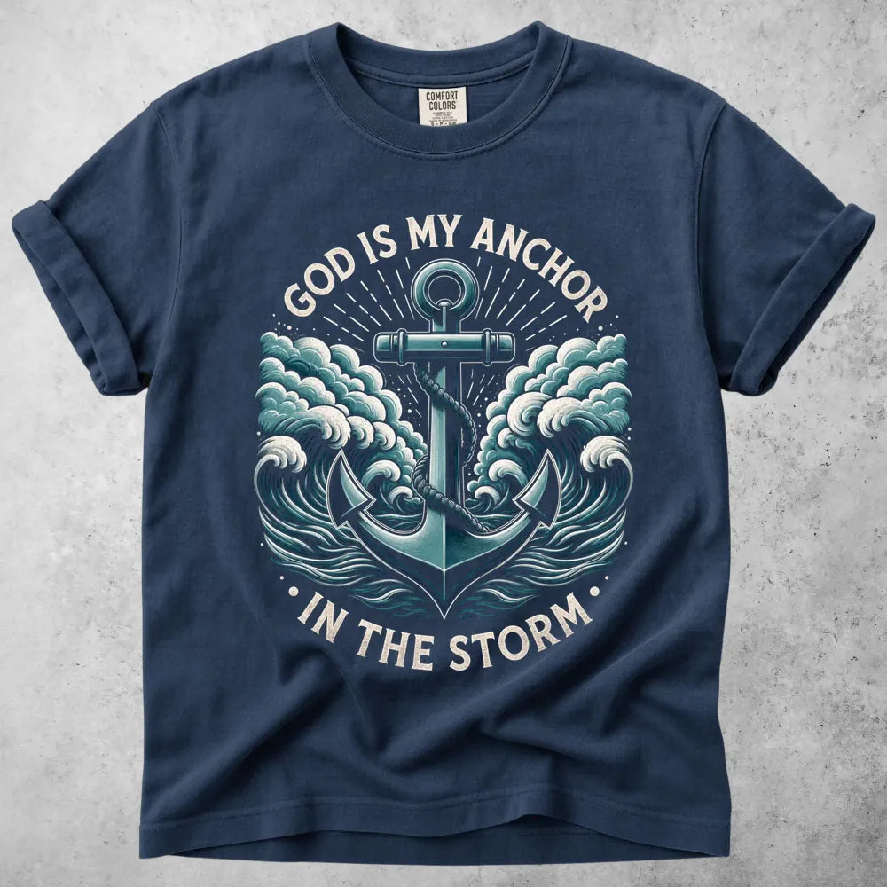Printify T-Shirt Navy / S God Is My Anchor T-Shirt