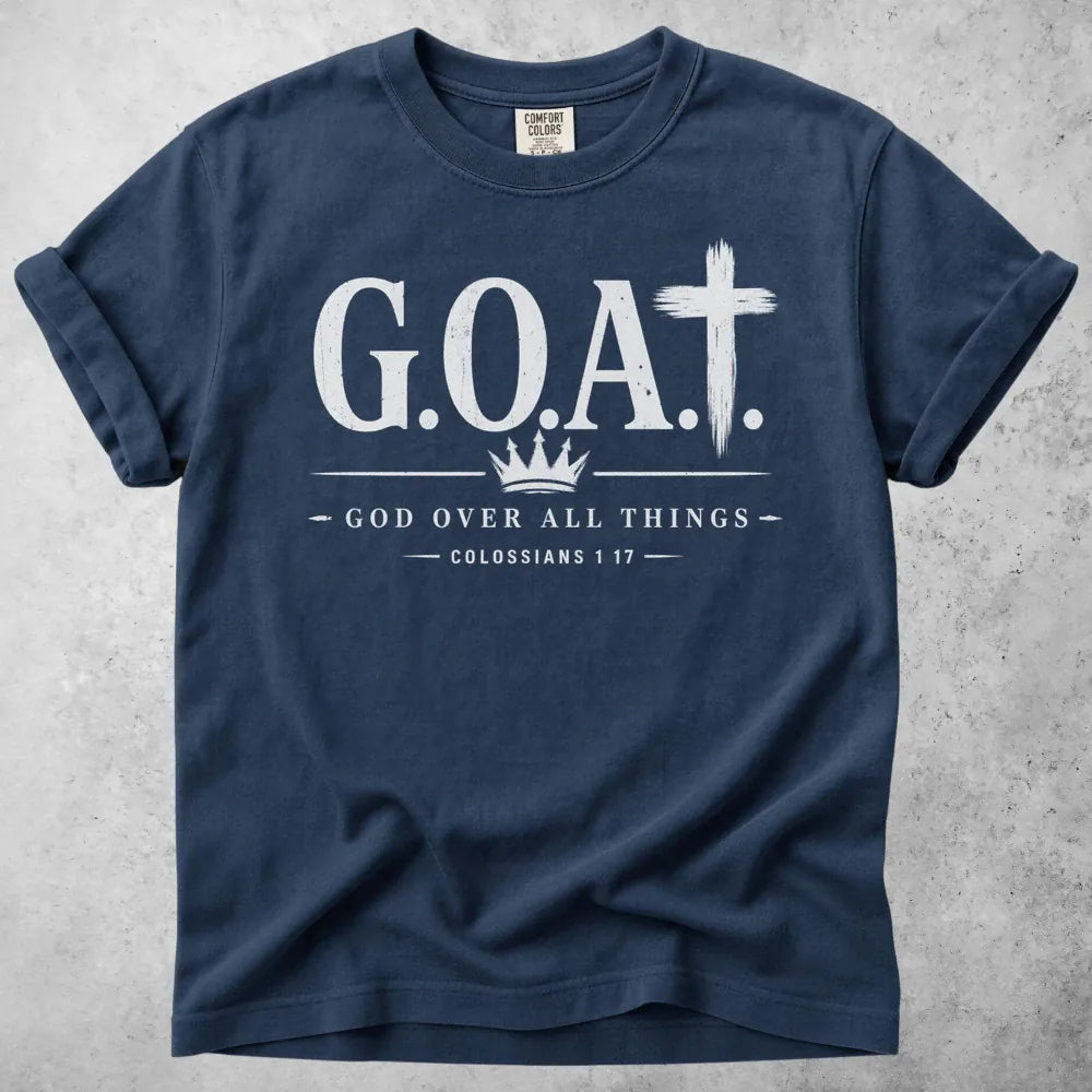 Printify T-Shirt Navy / S God Over All T-Shirt