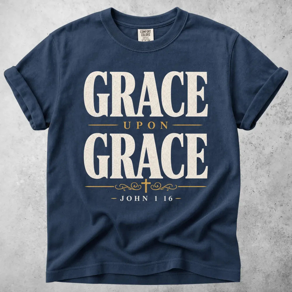 Printify T-Shirt Navy / S Grace Upon Grace T-Shirt
