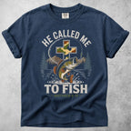 Printify T-Shirt Navy / S He Called Me to Fish T-Shirt