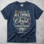 Printify T-Shirt Navy / S I Can Do All Things Through Christ T-Shirt