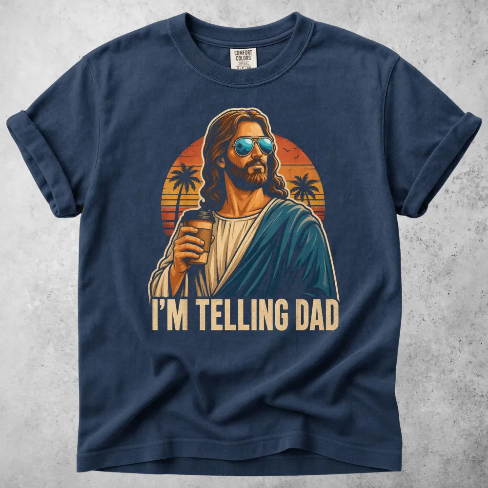 Printify T-Shirt Navy / S im telling dad funny dad joke father copy T-Shirt