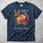 Printify T-Shirt Navy / S IT IS WELL WITH MY SOUL - T-Shirt
