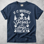 Printify T-Shirt Navy / S Jesus and Dogs T-Shirt