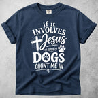 Printify T-Shirt Navy / S Jesus and Dogs T-Shirt