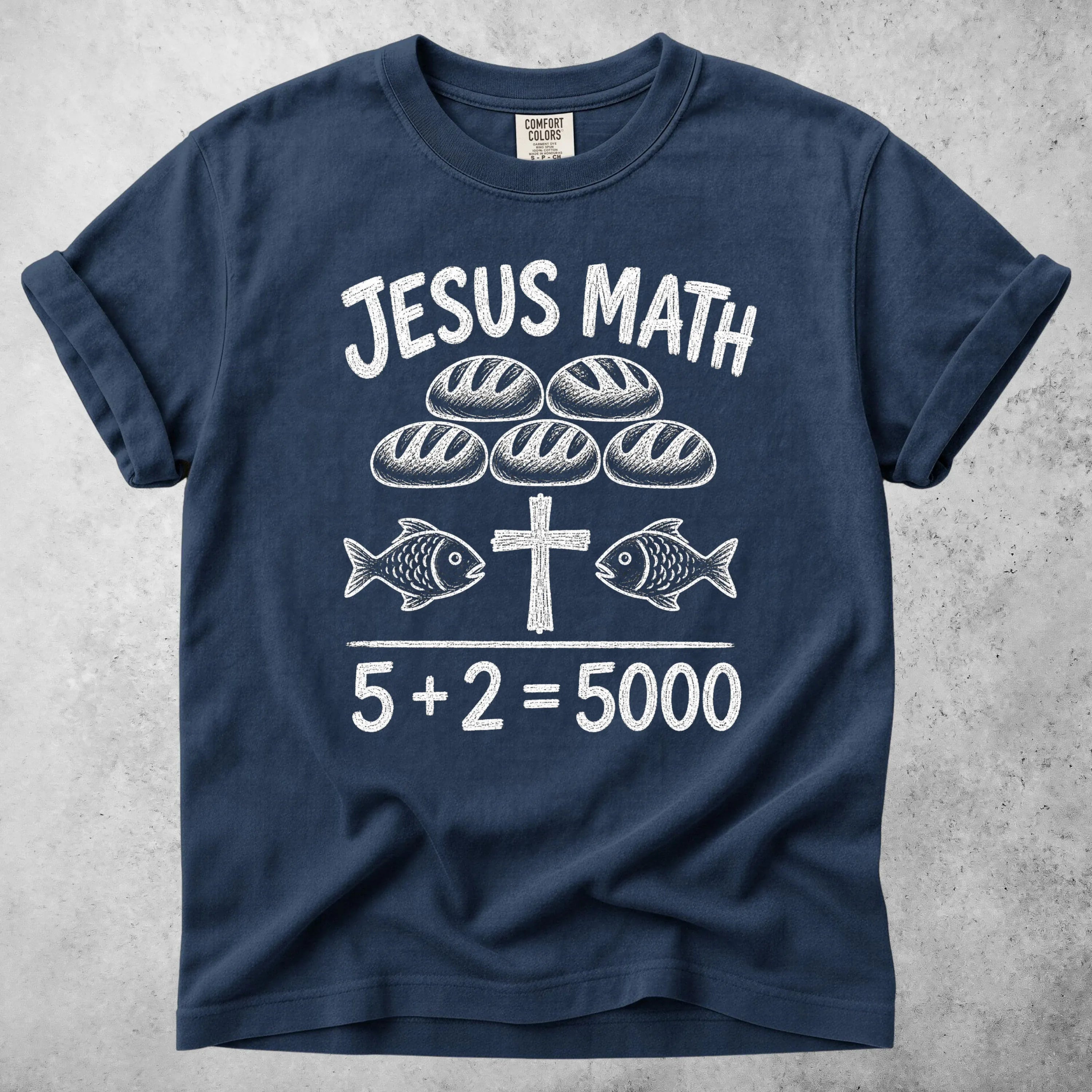 Printify T-Shirt Navy / S JESUS MATH - T-Shirt