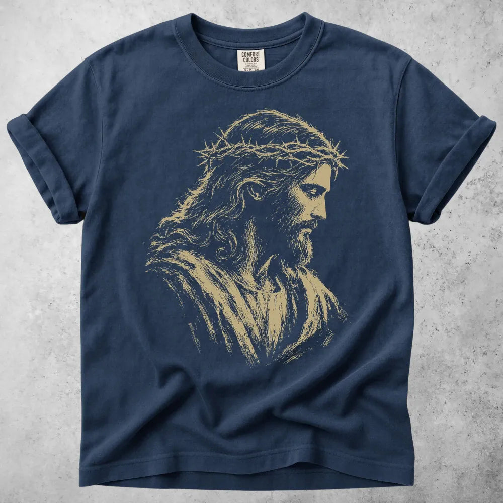 Printify T-Shirt Navy / S Jesus Sketch T-Shirt
